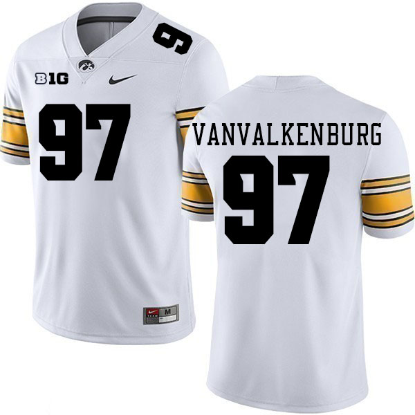 Iowa Hawkeyes #97 Zach VanValkenburg College Football Jerseys Stitched Sale-White